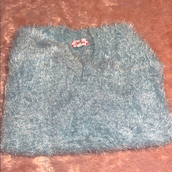 Turquoise Cropped sweater - Picture 2 of 3